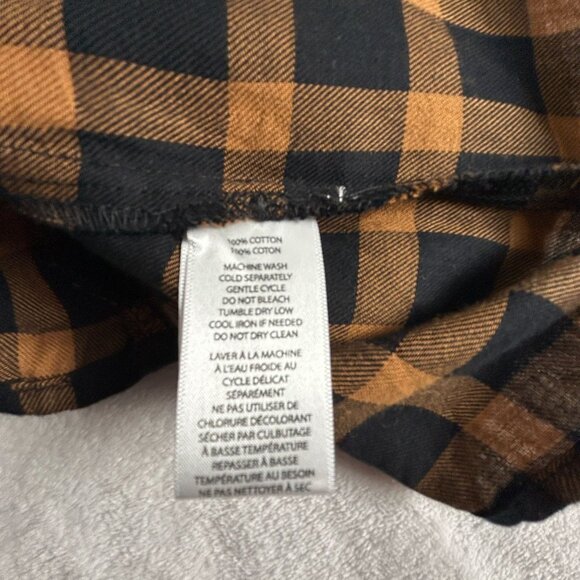 Beach Lunch Lounge Plaid Black Brown Ruffle Sleeve Delphina Dress Large New - Picture 5 of 10